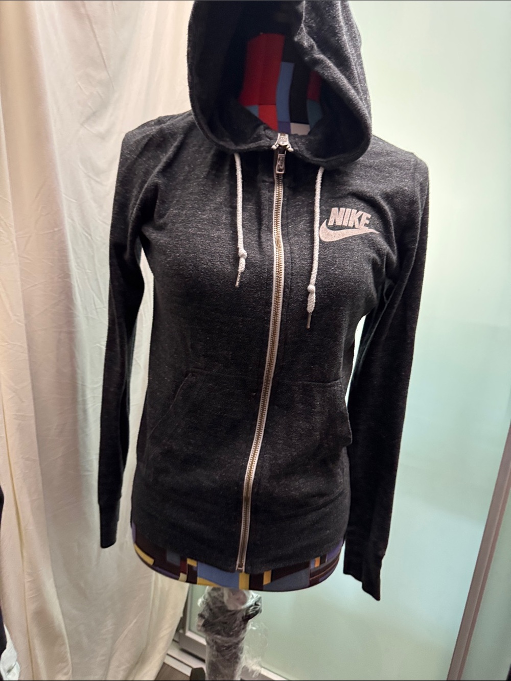 Nike Charcoal Gray Hoodie with Red Tag